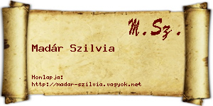 Madár Szilvia névjegykártya
