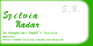 szilvia madar business card